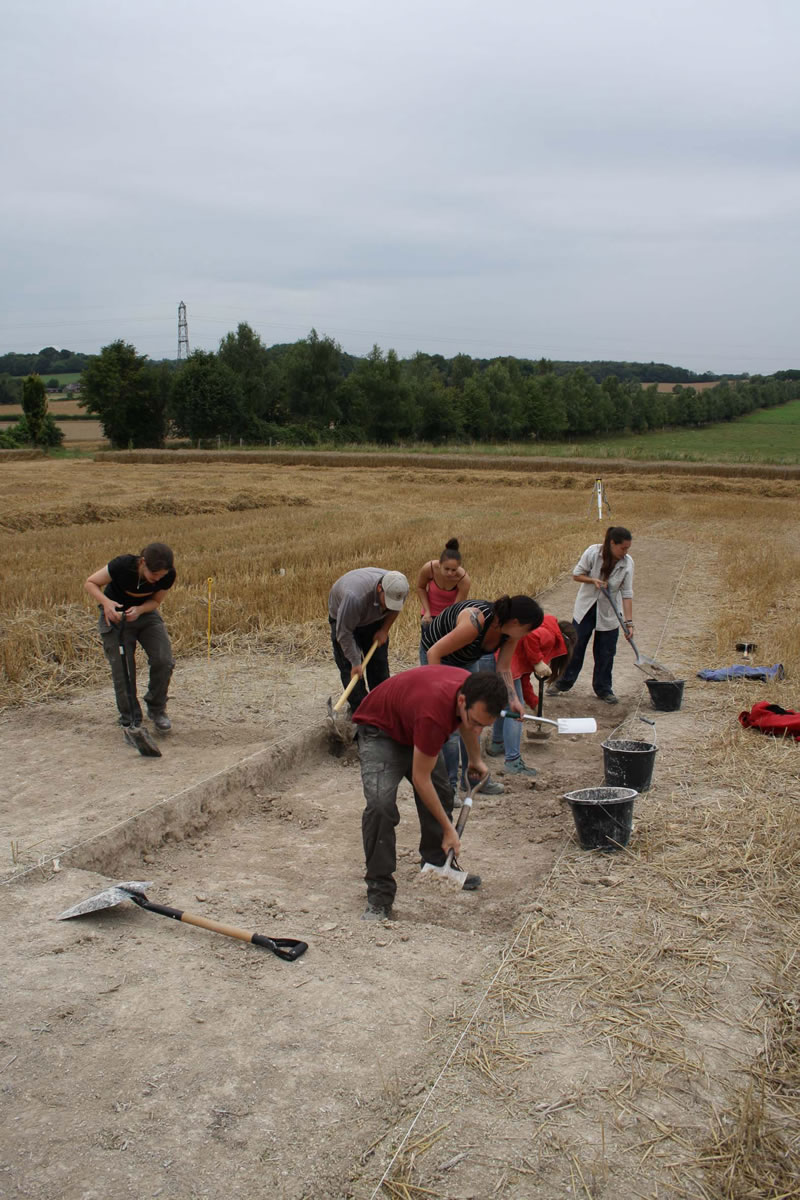 With the crop off, a determined attempt to investigate the mound of Dampney Barrow. 
