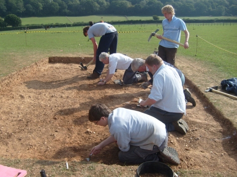 Volunteers and students at work on Pegasus Barrow.